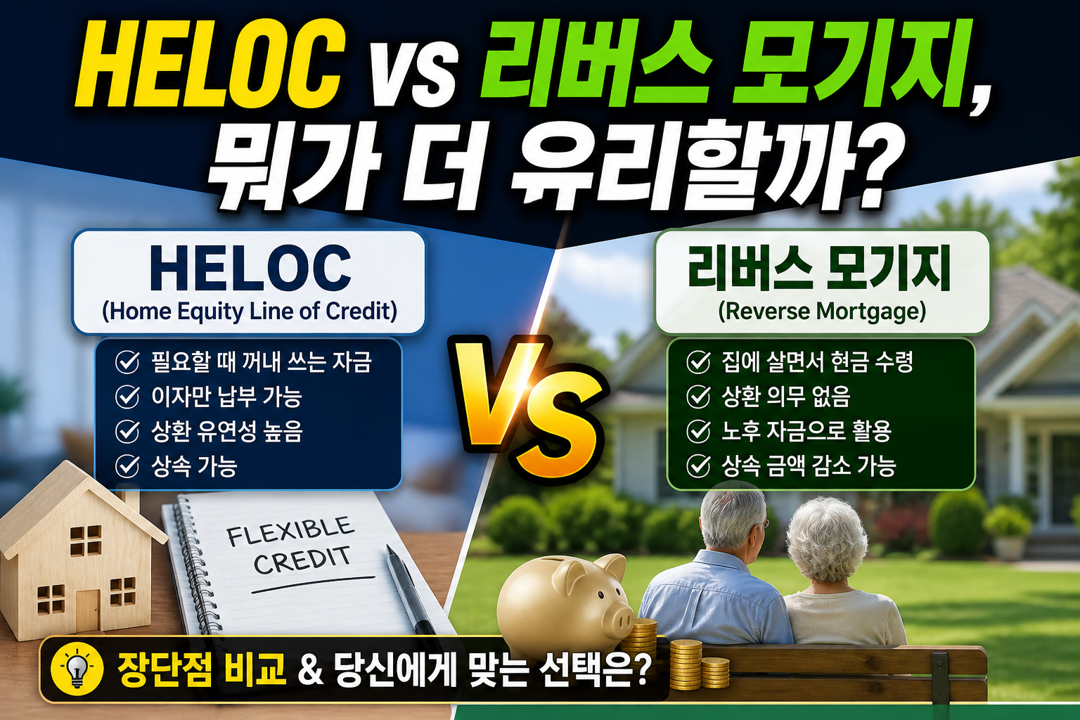 HELOC vs 리버스 모기지, 뭐가 더 유리할까?