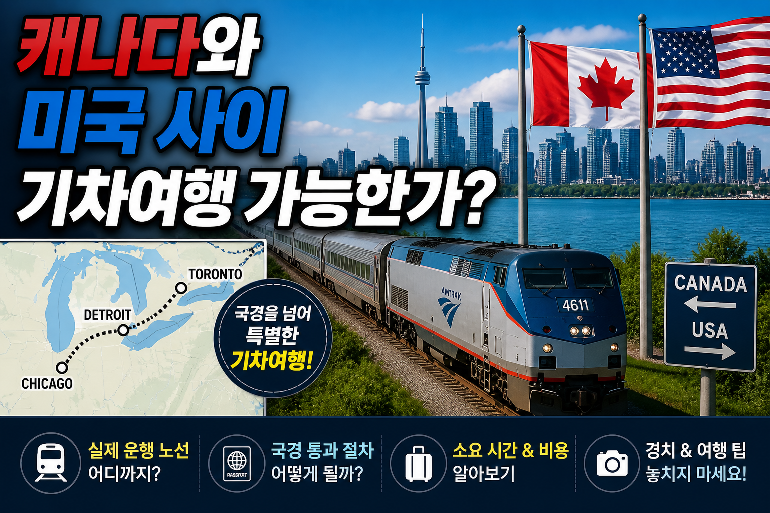 캐나다와 미국사이 기차 여행 가능할까?