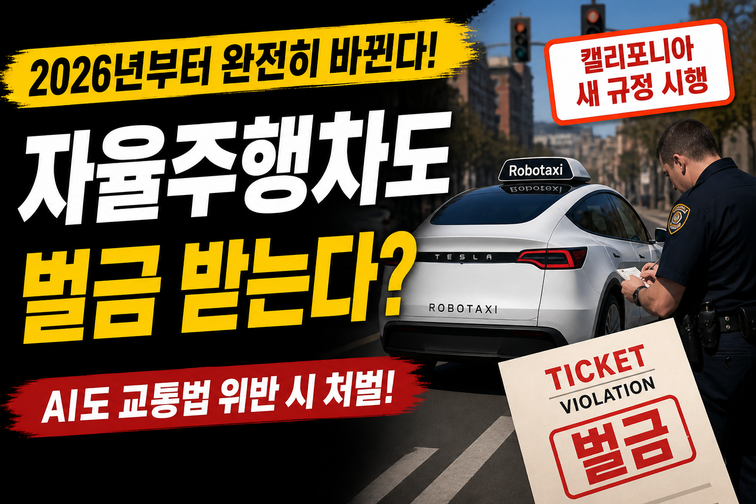 자율주행차도 이제 벌금 받는다? 캘리포니아 로보택시 규정 변화