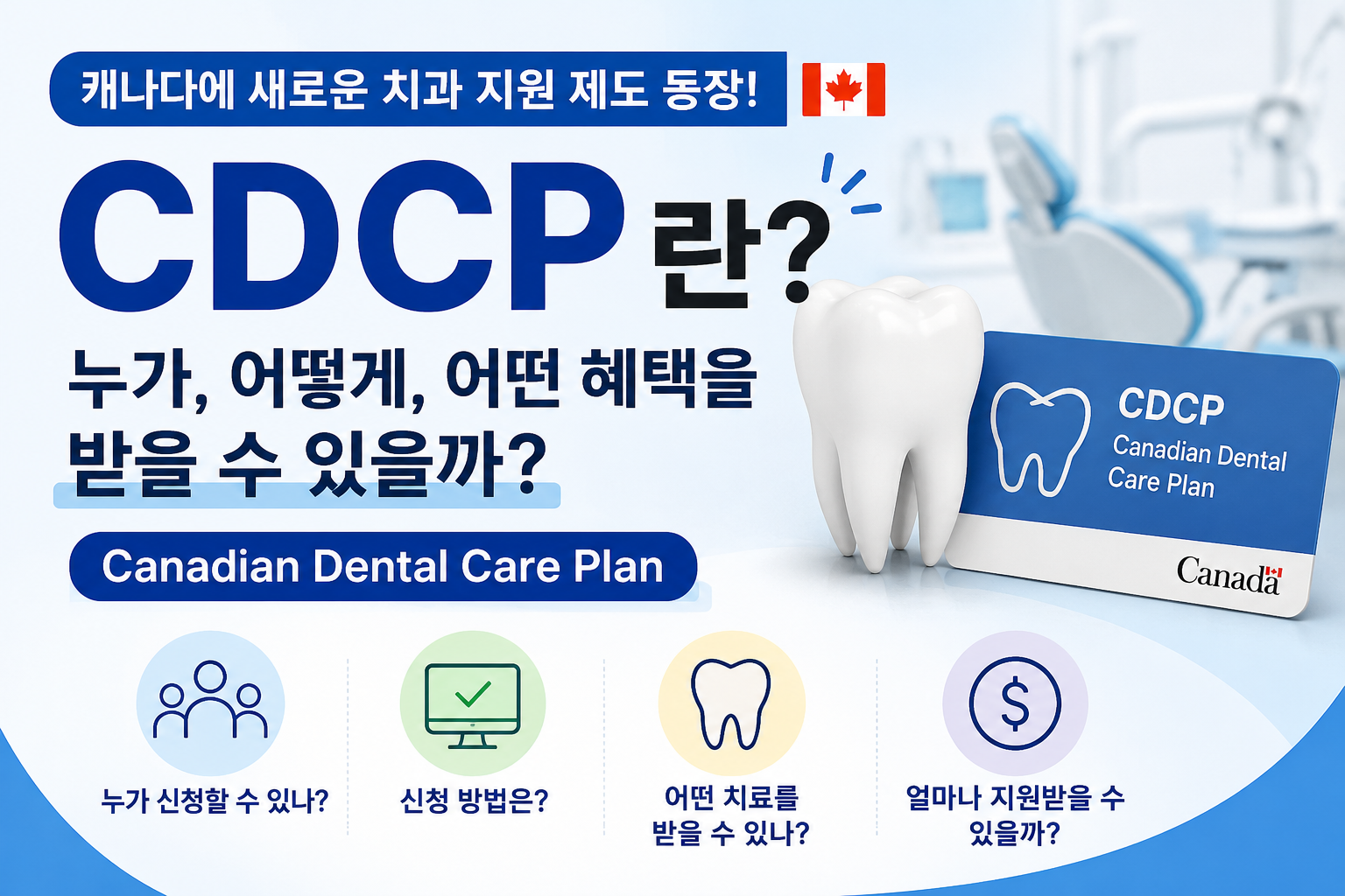 캐나다의 새로운 치과 지원 제도! 최근 등장한 CDCP란 무엇인가?