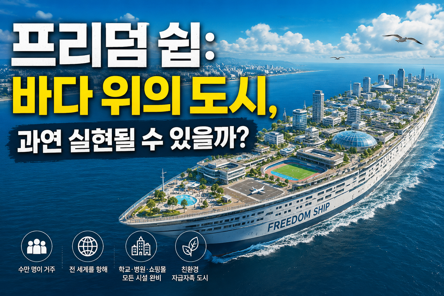 프리덤 쉽(Freedom Ship): 바다 위의 도시, 과연 실현될 수 있을까?