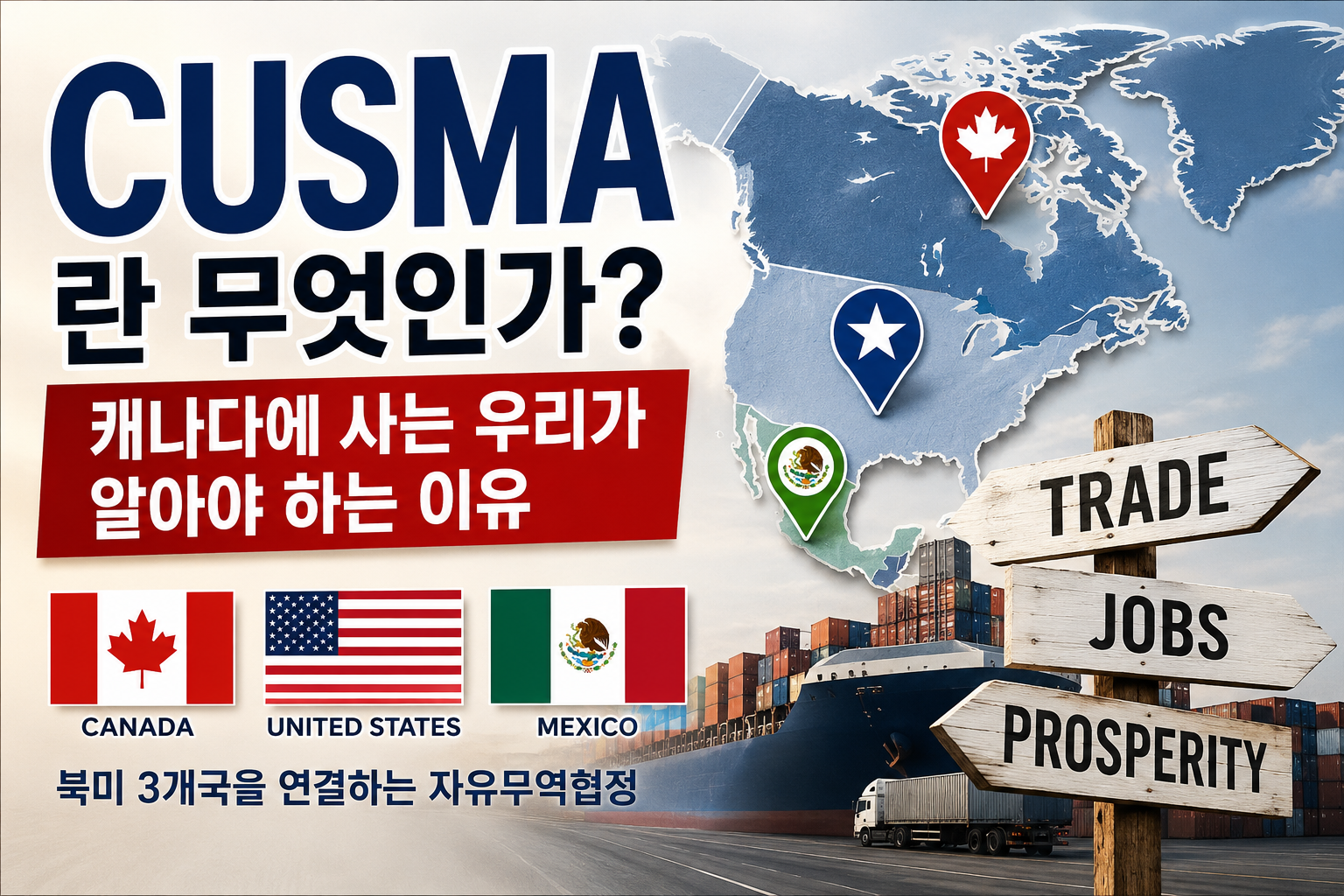 CUSMA란 무엇인가? 캐나다·미국·멕시코의 자유무역협정-캐나다에 사는 우리가 알아야 하나?