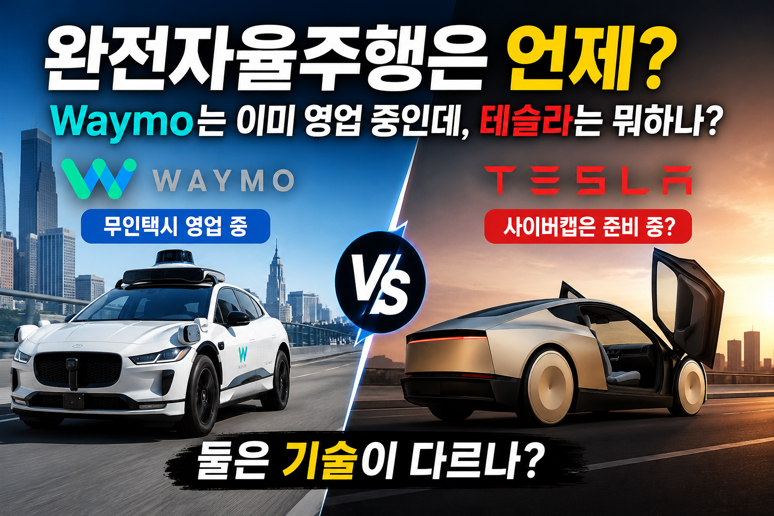 완전자율주행은 언제? Waymo는 이미 영업 중인데, 테슬라는 뭐하나?