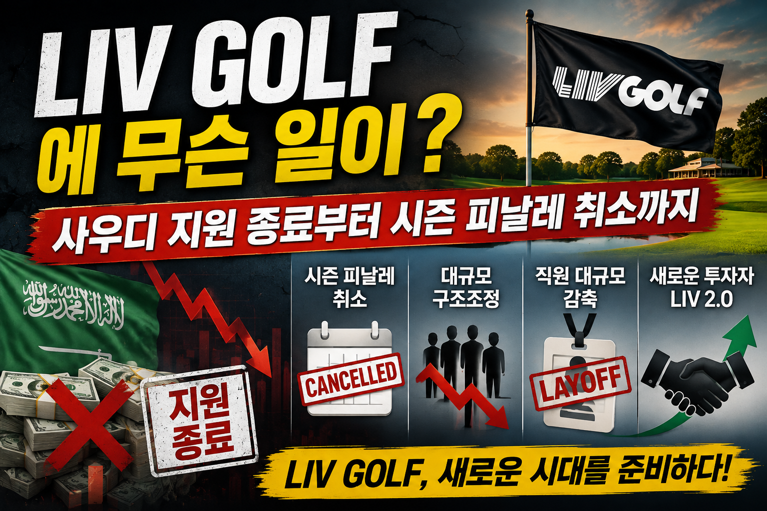 LIV Golf에 현재 무슨 일이? 사우디 지원 종료부터 시즌 피날레 취소, Liv2.0은 어떻게 될까?